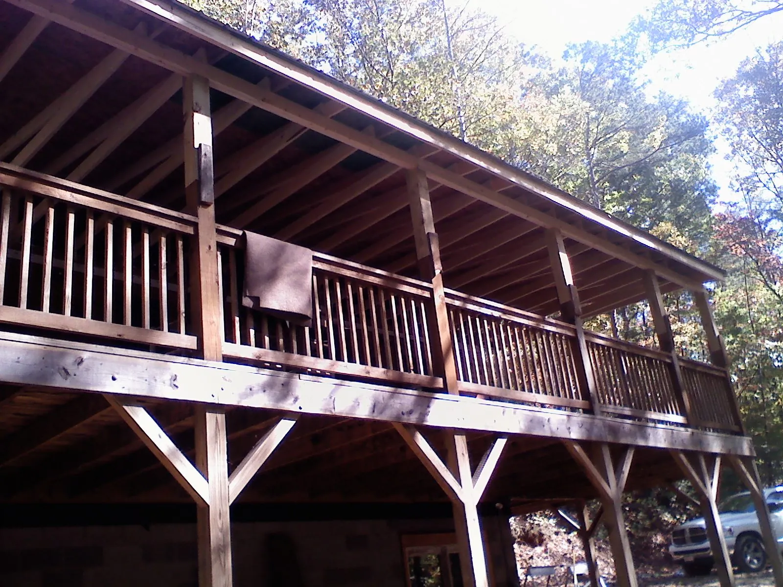 Timber framing under a new elevated porch and deck — Roof Leak Repair in Darden by Roofing Brothers